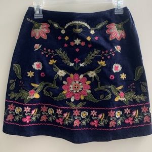 francesca’s embroidered skirt